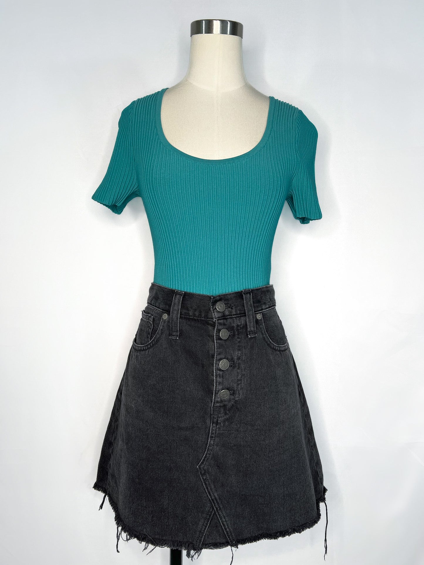 Madewell Ottoman Crop Sweater Tee in Turquoise | M