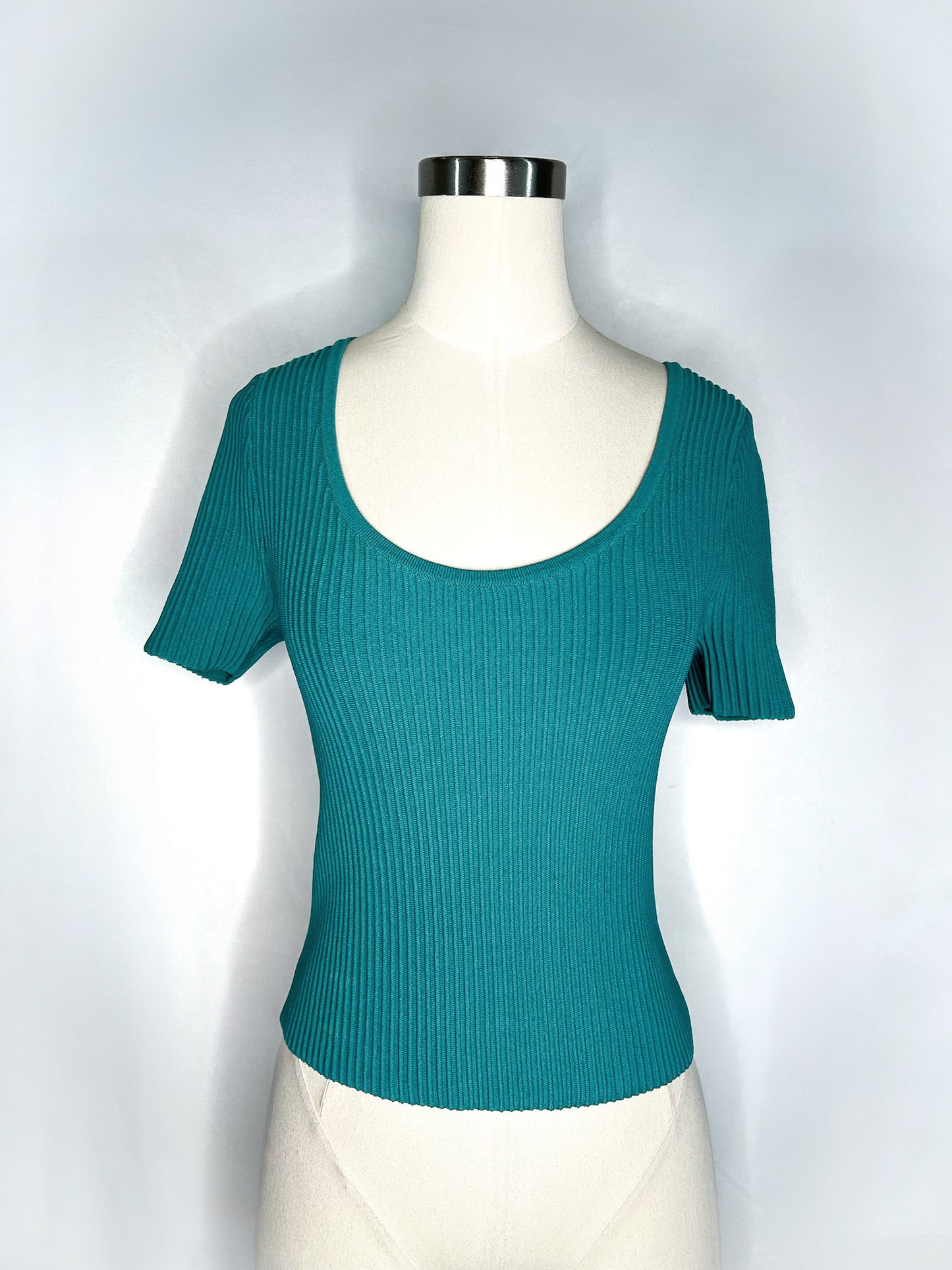 Madewell Ottoman Crop Sweater Tee in Turquoise | M