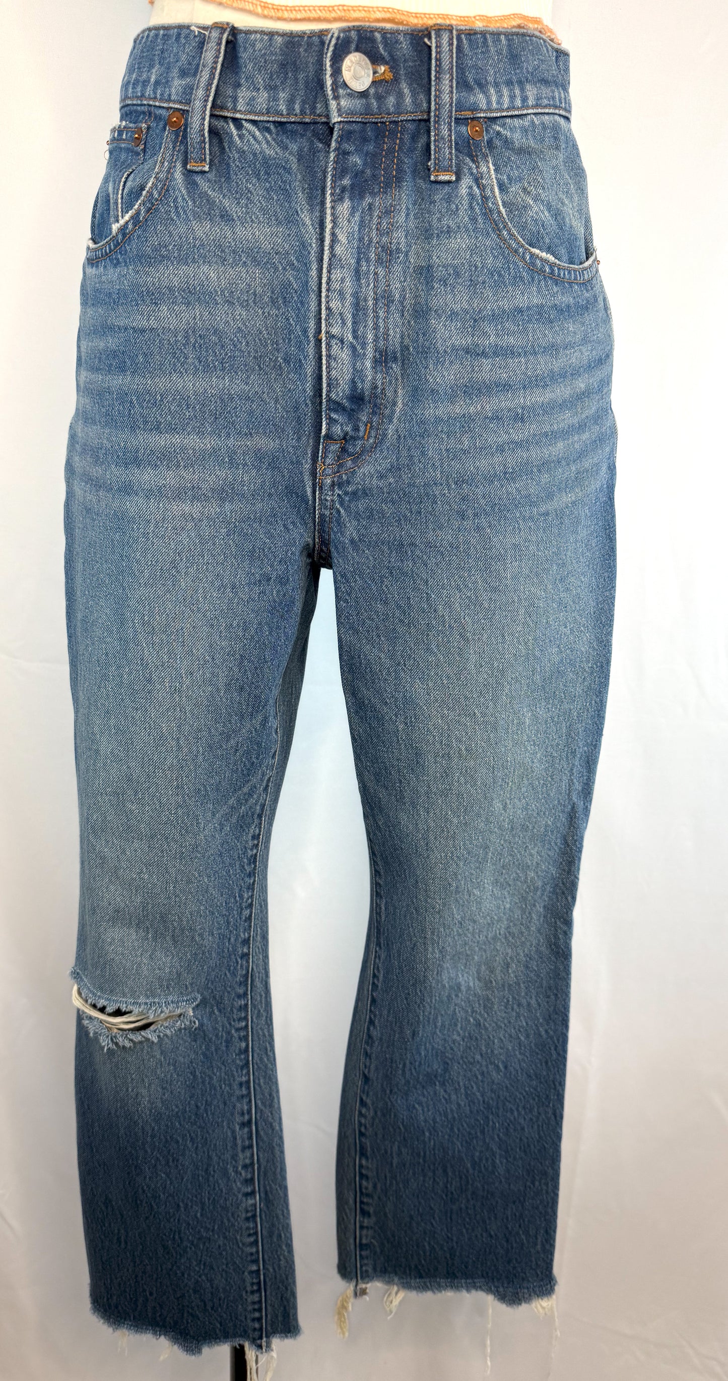 Madewell Slim Demi-Boot Jeans in Danville Wash: Ripped Edition | 28
